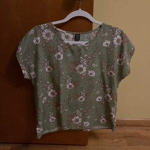 Green Floral Shein Shirt